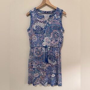 T by Talbots Blue Pink Sleeveless Sundress Medium Petite